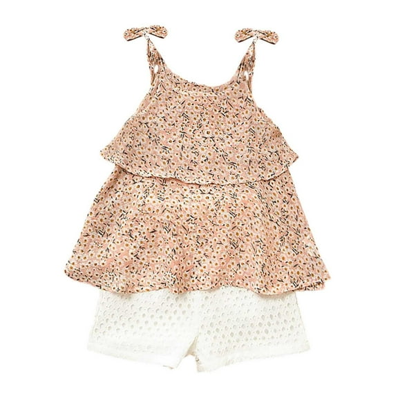 MEZZALL Kids' Comfortable Casual Printed Outfits Sets For Daily Wear For Spring Summer Kids Elastic Waist And Breathable Material 18-24 Months Cute Baby Wear