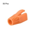 thumbnail image 2 of Orange 7mm Hole Dia RJ45 Boots Cover Anti Dust Plastic Protector for Network Cable CAT6 CAT7 50Pcs, 2 of 3