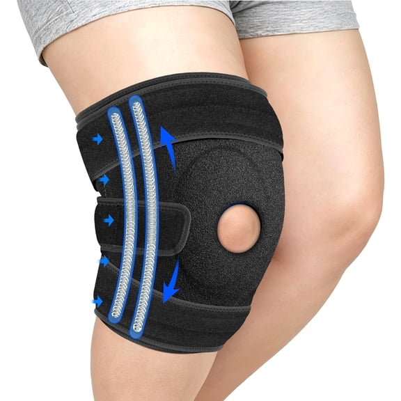 Plus Size Knee Brace for Men Women, Fits 19"-29" Thighs X-5XL, Adjustable Knee Support with Side Stabilizers & Patella Gel for Overweight, Meniscus Tear, Arthritis Pain Relief