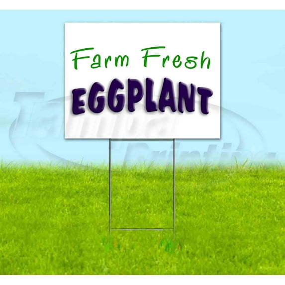 Farm Fresh Eggplant (18" x 24") Yard Sign, Includes Metal Step Stake
