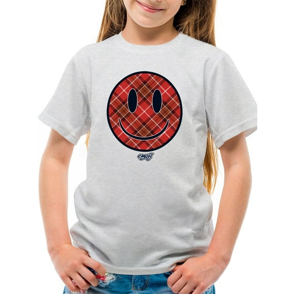 Plaid Smile - Trendy Checkered Emoji Design Youth's T-shirt