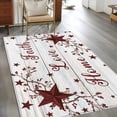 thumbnail image 2 of Area Rug for Living Room, Wooden Grain Non-Slip Indoor Large Carpet for Bedroom/Dining Room, Red Country Texas Star Branches Berry Washable Low-Profile Rectangle Floor Mat Runner Rugs - 3 x 5 Ft, 2 of 8