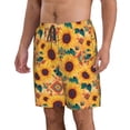 thumbnail image 2 of Goofa Bohemian Sunflower Printed Mens Swim Trunks Summer Quick Dry Short Beach Swimwear Bathing Suits-3X-Large, 2 of 9