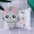 thumbnail image 1 of LED Cartoon Rabbit Children Watches with Bratelet Lovely Rabbit Electronic Girls Kids Watch ladies Flip Cover Students Clock Gray with Bracelet, 1 of 6