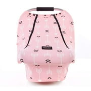 ACELITOR Baby Car Seat Covers-Acrabros Multifunctional Infant Carseat Canopy for Boys Girls,Stretchy Breathable Adjustable Peep Window Universal Fit Pink"Baby Arrow" Summer Pink