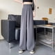 thumbnail image 1 of Pantalones de traje para mujer, estilo coreano, holgados, de cintura alta, con pierna ancha, adelgazantes, rectos, informales, de verano, 1 of 6