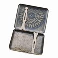 thumbnail image 2 of Retro Bronze Metal Cigarette Box Case Double Sided Pocket Holder for 20 Cigarettes (#6), 2 of 3