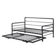 thumbnail image 4 of CLEARANCE! Twin Size Daybed with Adjustable Trundle, Pop Up Trundle, Black, 4 of 9