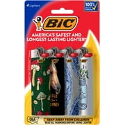 BIC Maxi Pocket Lighters, Unique Lighters in Assorted Designs, 4 Count Lighter Pack