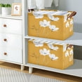 thumbnail image 2 of Yayeee Foldable Storage Basket for Shelves with Handles Waterproof Cloth Bins, White Flowers, 2 of 7