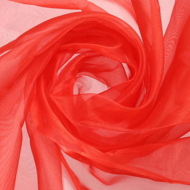 Tela de tul de organza Uxcell, cristalina y sedosa para manualidades DIY, corredor de mesa, rojo