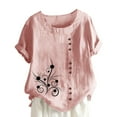 thumbnail image 1 of Birdeem T-Shirt Ample Décontracté d'Été pour Femme à Col Rond, Manches Courtes, Imprimé, 1 of 5