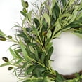 thumbnail image 5 of Corona de olivo artificial de 17,7 pulgadas para puerta de entrada, corona verde con hojas de olivo, coronas verdes, pared, hogar, exterior, interior, ventana, festival, boda, decoración navideña, 5 of 5