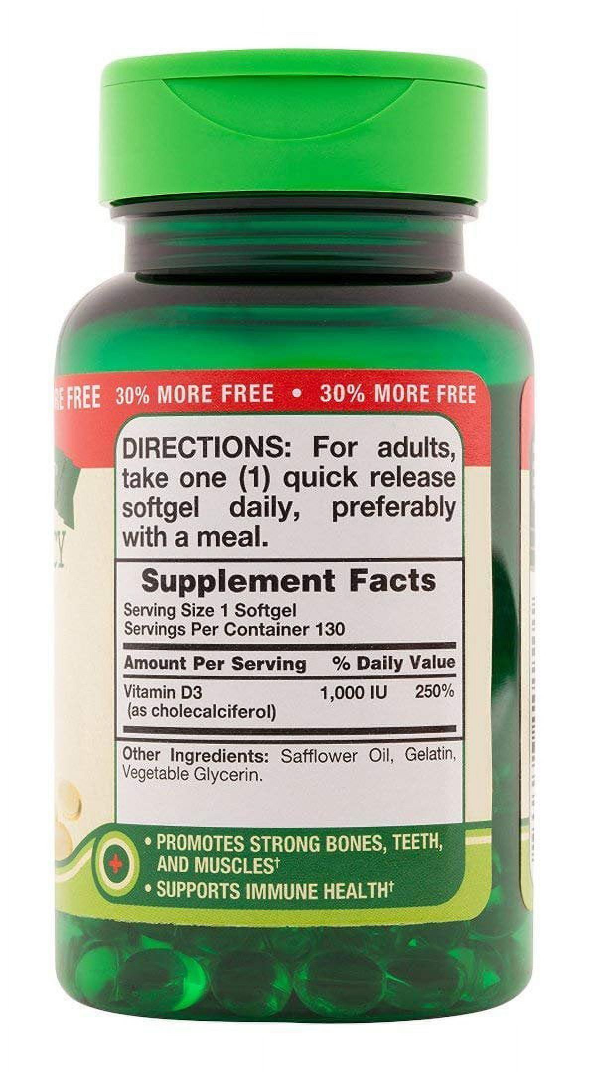 Natures Truth High Potency Vitamin D3 1000 IU Softgels 130