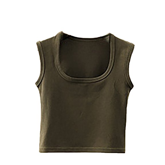 LIIPEE Girls Boys T-Shirt Solid Color Ribbed Short Sleeve Square Collar Basic Tshirt Top Girl Versatile Casual Daily Party Photoshoot Tee,Army Green,Xxxl