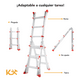 thumbnail image 3 of Escalera Plegable Telescópica de Aluminio 3M 6 Peldaños 150kg Kingsman gris CH, 3 of 7