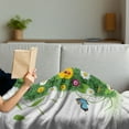 thumbnail image 3 of Letter L Soft Flannel Fleece Throw Blanket, Alphabet Capital L Design Daisies Wildflowers Other Plant Life Animal Fun, Cozy Plush for Indoor and Outdoor Use, 50" x 70", Green Multicolor, by Ambesonne, 3 of 5