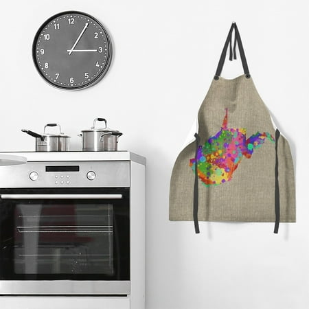 

ArtVerse West Virginia Watercolor Apron - 27 x 30 Rainbow Watercolor