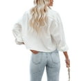 thumbnail image 5 of Sherrylily Womens Button Down Cropped Crop Tops Lapel Shirt with Chest Pocket, 5 of 5