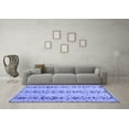 thumbnail image 3 of Ahgly Company Indoor Square Abstract Blue Modern Area Rugs, 5' Square, 3 of 4
