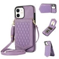 thumbnail image 1 of Allytech for iPhone 11 Case, Crossbody Wallet Case PU Leather with RFID Blocking Card Holder Kickstand Magnetic Closure Inner Mirror Case for iPhone 11 6.1" 2019, Purple, 1 of 11