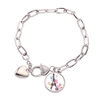 thumbnail image 1 of Torre Eiffel en forma de corazon de Francia Pulsera de cadena de corazón joyería encanto moda, 1 of 3