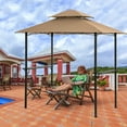 thumbnail image 3 of Outdoor Patio Gazebo with Light, 8 x 5 Ft Patio BBQ Shelter, Double Tier Gazebo Canopy Tent with Air Vent, Hooks and Bottle Opener, Outdoor Gazebo Canopy with Steel Frame for Patio Yard Deck, K274, 3 of 12