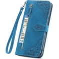 thumbnail image 3 of ZUKKASHAN Zip Wallet Case Compatible with Samsung Galaxy A13 4G Phone Case Wallet with Credit Card Holder Strap Stand Women Leather Flip Case Floral Folding Cover Shockproof, 3 of 5