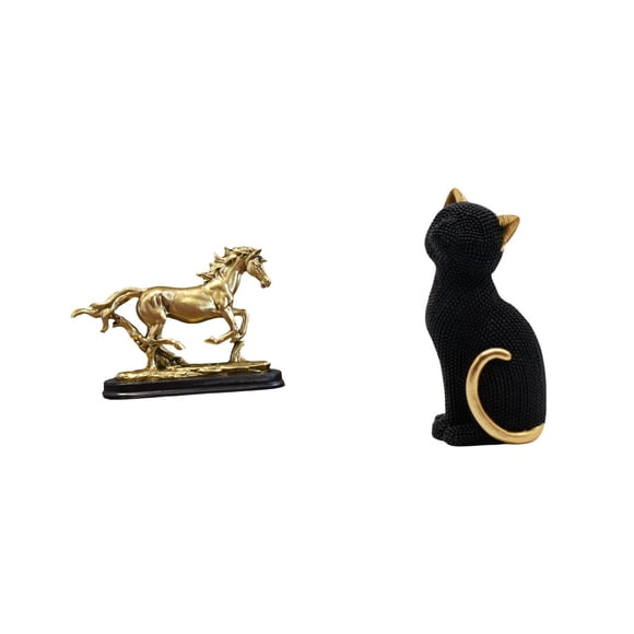 Figura de caballo, estatua de gato, escultura de animal de resina, adorno coleccionable, decoración de escritorio única, ideal para regalar en