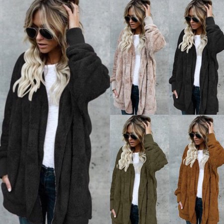 Fashion Women Cardigan Fur Jacket Outerwear Tops Winter Warm Sweater...