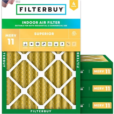 

Filterbuy 22x28x4 MERV 11 Pleated HVAC AC Furnace Air Filters (4-Pack)