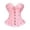 Z2 Pink, variant on REDARER Floral Jacquard Ruffled Sweetheart Corset Front Ribbon Tie Metal Buckle Waist Cinching Shapewear Bustier for Halloween Renaissance Cosplay Tea Party Evening Dress Up Outfit,M