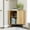 Natural, variant on Weselon Modern Small Corner Sideboard Cabinet with 2 Glass Doors and 2 Tier Shelves, 31 Inches