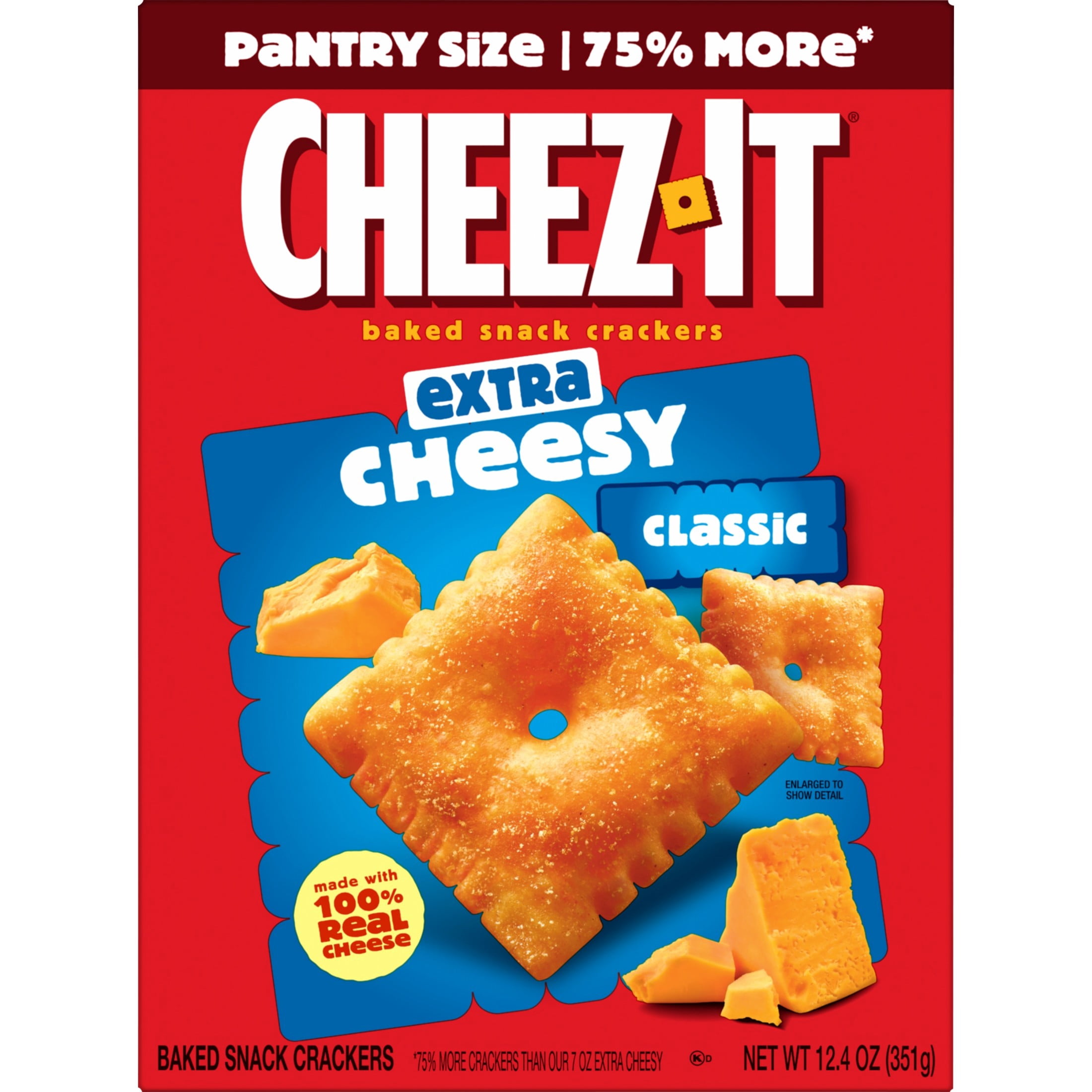 (2 pack) Cheez-It Extra Cheesy Cheese Crackers, Baked Snack Crackers, 12.4 oz