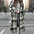 thumbnail image 6 of BODOAO Women's Plus Size Plaid Flannel Shacket Plaid Long Shirts Jacket Tartan Boyfriend Oversized Coat Fall Clothes Fashion Outfits Button Down Long Jacket Coats Shirts with Pockets Grey XXL, 6 of 9