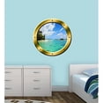 thumbnail image 2 of VWAQ 1X Ocean Porthole Beach Wall Decal 3D Wall Sticker Peel And Stick Decor VWAQ-GP22 (20" Diameter), 2 of 3