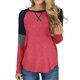 thumbnail image 1 of VISgogo Mujer Casual Patchwork Camiseta, Otoño e Invierno Rayas Manga Larga Cuello Redondo Jersey VISgogo moda, 1 of 6