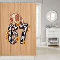 thumbnail image 2 of Manfei Kawaii Sunflowers Cattle Shower Curtain 72Wx72L,Number 67 Graphic Cow Print Bathroom Curtain,Beige White, 2 of 6