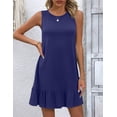 thumbnail image 3 of Zeagoo Sleeveless Dress for Women Swing Summer Casual Solid Tunic Ruffle Dress Cover Up with Pockets, 3 of 6