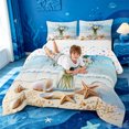 thumbnail image 3 of meiyoeat Beach Floral Vase Full Size Comforter Sets For Boys,Shell Print Bedding Comforter Set,Colorful Stars Reversible,3pcs,1 Comforter and 2 Pillowcases, 3 of 7