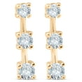 thumbnail image 2 of Pompeii 1ct Three Stone Diamond Earrings 14K Yellow Gold (G/H,I2), 2 of 3