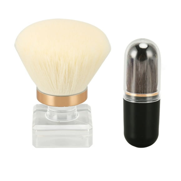 Brocha para polvos de maquillaje facial pelo de fibra artificial de cerdas suaves e inodoro 2 piezas ergonomía con estuche para tienda de maquillaje ANGGREK Otros