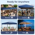 thumbnail image 5 of PATBRELA 10x10 Pop Up Canopy Tent with 99% UV Blocking, Easy Setup Outdoor Shelter for Patio, Garden, Beach, Includes Sandbags and Stakes, Navy, 5 of 10