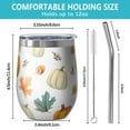 thumbnail image 5 of 12oz Stemless Wine Tumblers Fall Pumpkins Leaves Pattern Vacuum Insulated Stainless Steel Travel Tumbler Cups Mug with Lid and Straw for Champaign,Cocktail,Beer with Cleaning Brush, 5 of 5