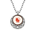 thumbnail image 1 of Pendentif Zodiaque Chinois Rouge Année du Bœuf Lune Rétro Étoiles Bijoux, 1 of 3