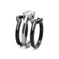 thumbnail image 4 of Women's 2.25 Ct Round Cut Cz Black Stainless Steel Wedding Ring Set Size 5-11, 4 of 5