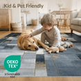 thumbnail image 4 of ODIKA 8'x10' Washable Area Rug Non-Shedding, Easy Care, Grey Abstract Under Vintage Mosaic Pixel Grid Distressed for King Size Bedroom Bed, Master Suite, 4 of 7