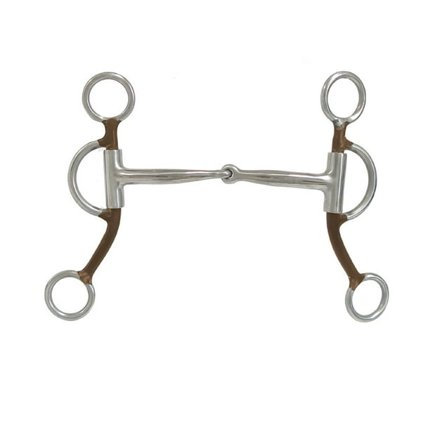 horse reiner training bit short shank snaffle with copper inlay