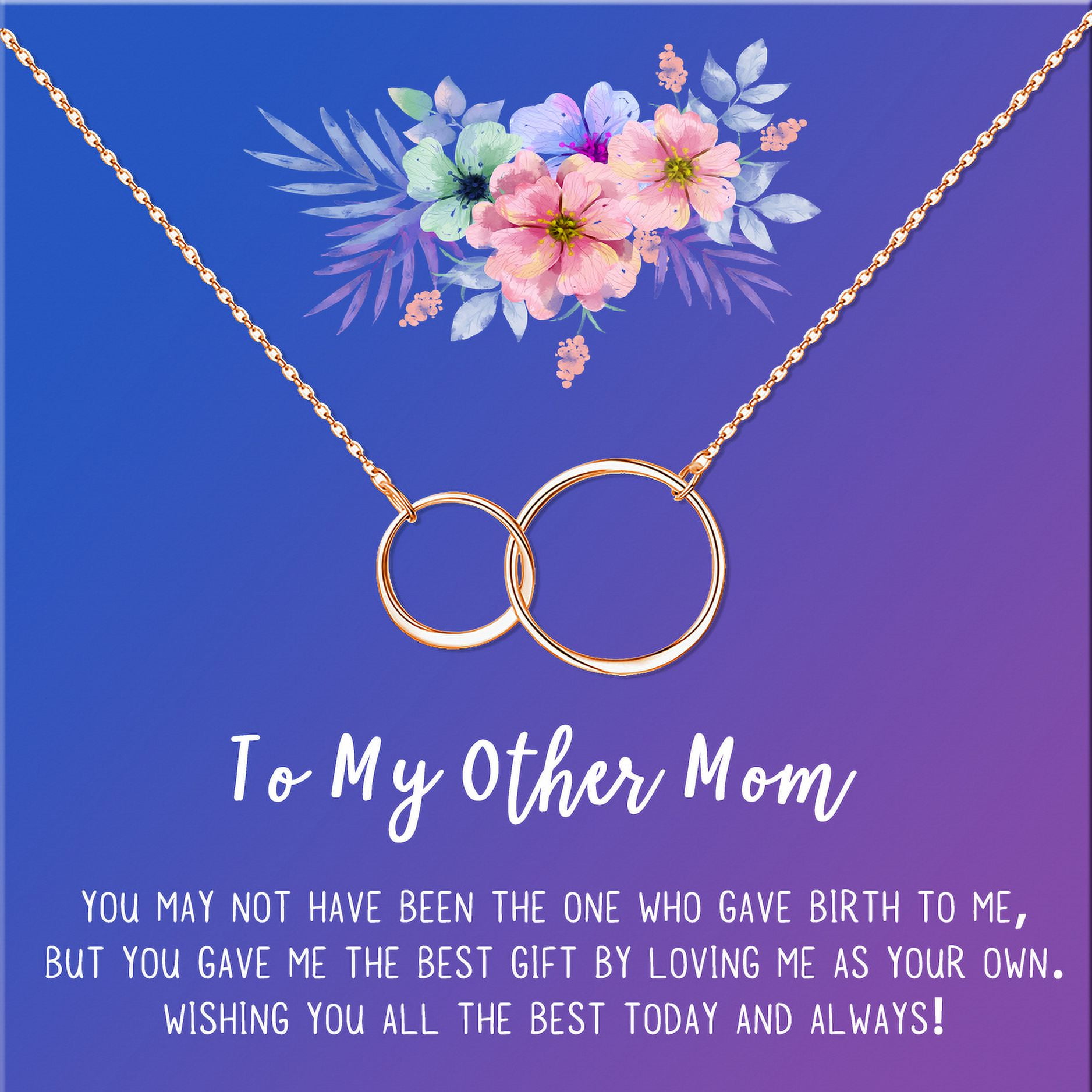 To My Other Mother Mother's Day Card Necklace, Step Mom Mother's Day Jewelry, Gift for Step Mom, Gift for Her, Mother's Day Present [Rose Gold Infinity Ring, 18" Chain]