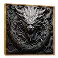 thumbnail image 2 of Designart "Black And White Dragon From Chinese Lore I" Dragons Floater Framed Canvas Wall Art, 2 of 5